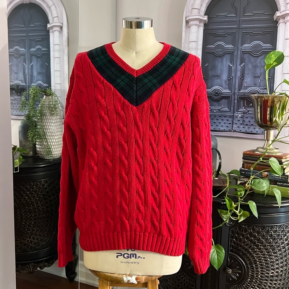 Gap vintage red cotton sweater men’s size XL !